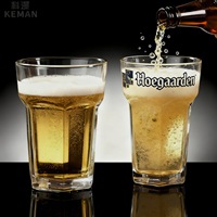 Mug à bière octogonal moderne réutilisable de grande capacité en verre pour boissons froides et mojitos – Vente en gros directe usine
