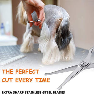 Coupe-ongles pour animaux de compagnie en acier inoxydable, pointe ronde de 4 pouces, pour toilettage des chiens, ciseaux de beauté, conception pratique - Product Image 3