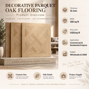 Parquet décoratif en chêne 15 mm, <span class=keywords><strong>chevron</strong></span> Versailles personnalisé pour projets résidentiels et commerciaux - Product Image 2