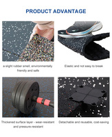 Rollo de Goma Antideslizante para Piso de Gimnasio, Tapete de Goma Antidesgaste con Diseño Moteado para Entrenamiento en Interiores