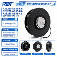 Nuevo Ventilador Centrífugo de CA R2E220-AB08-42 de 220 mm, 115 V, 85 W, Alto Flujo de Aire, Módulo Inversor de Curva Inversa para Ventilación