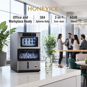 Máquina de Hielo Rápida, Esferas de Cristal 2 en 1, 3cm 6cm 8/30Min, 384/Day, 60dB Bajo Ruido, Liberación Automática, Táctil Inteligente, para Hogar/<span class=keywords><strong>Bar</strong></span>, OEM CE - Product Image 1