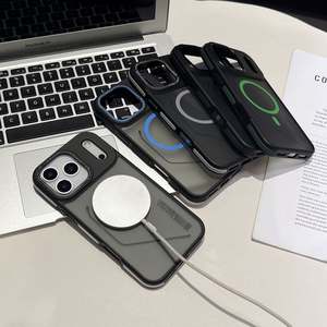 Coque de téléphone magnétique translucide givrée antidérapante de luxe pour 16/<span class=keywords><strong>11</strong></span> <span class=keywords><strong>Pro</strong></span> Max/Plus avec couleurs patchwork et grip - Product Image 6