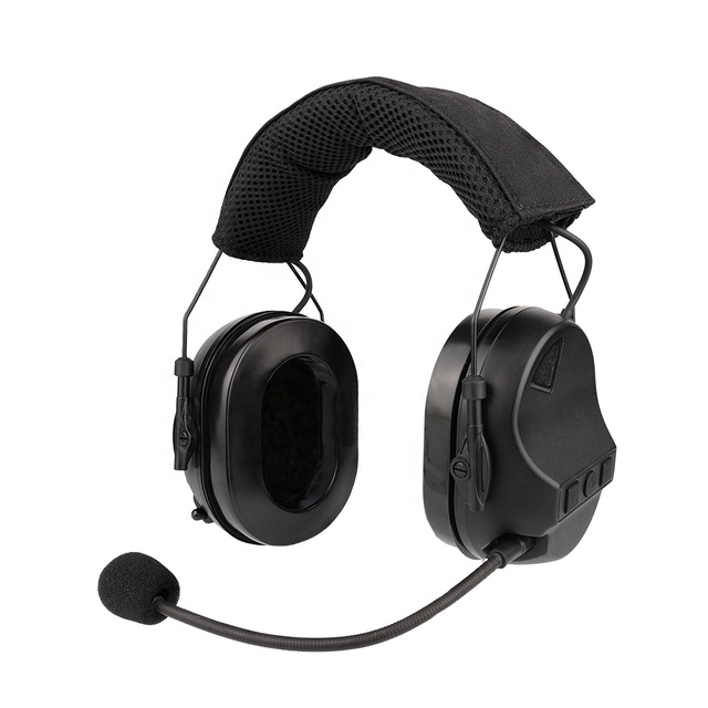 RAYTALK RE-10 Two-Way Radio Tactical Noise Cancelling Over-the-Head Headset Flexible Microphone 3.5mm Plug Black Wired Shooting