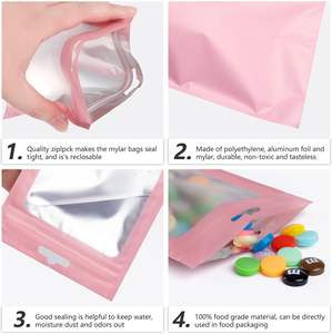 Guandu gravür baskılı mat Mylar açılıp kapanabilir çanta temizle pencere kokusu geçirmez buzlu fermuar gıda depolama Pet konserve gıda - Product Image 2