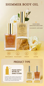 Huile Corporelle Scintillante de Luxe MLM – Huile Éclatante pour le Corps Entier, Hydratante et Illuminateur de Peau – Cosmétique OEM Marque Privée - Product Image 4