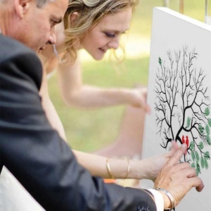 Toile personnalisée peinture d'empreintes digitales livre d'or de mariage cadeaux de mariage DIY Comunion décorations de fête d'<span class=keywords><strong>anniversaire</strong></span> - Product Image 4
