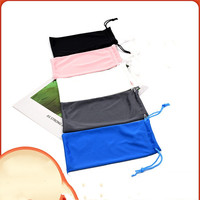 Vente en gros sac pochette avec logo personnalisé impression personnalisée de lunettes tissu doux emballage en microfibre sacs de lunettes de soleil avec cordon de serrage