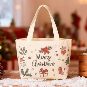 Bolsa de Navidad de Lona con Diseño Personalizado, Logotipo a Color, Tema de Santa Claus, Ideal para Llevar Dulces y Bocadillos - Product Image 4