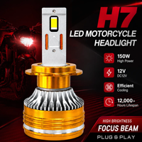 Ampoule de phare LED H7 personnalisée 12V 150W pour voiture, phare automobile à refroidissement en aluminium pour l'exportation de pièces automobiles en gros, fourniture directe d'usine
