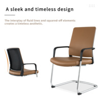 Chaise de conférence empilable en cuir moderne avec un design confortable pour une utilisation au bureau et en salle de conférence