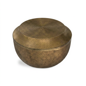 Mesa de Centro Hecha a Mano con Acabado Rústico Antiguo, Mueble Metálico para Sala de Estar - Product Image 1