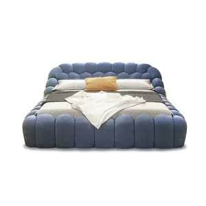 Italiaanse Design Bubbes Bed Moderne Elegante Up-Holstered Hotelbedden Luxe Zachte Queensize Bed Fram