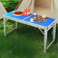 Mesa Plegable de Aluminio con Altura Ajustable y Asa de Transporte para Picnic al Aire Libre, Camping y Mesa Plegable Portátil Tipo Maleta
