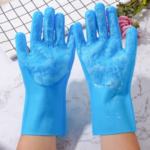 Champú de silicona ecológico para mascotas, guante de masaje de aseo, cepillo removedor de pelo de poliéster TPR para gatos, perros, animales pequeños, goma - Product Image 4