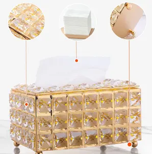 Luxe Kristal Tissue Cover Box Restaurant Thuis Decoratief Papier Mache Tissue Box Cover