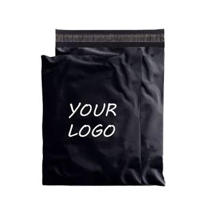Bolsas de Poliéster Gruesas de Color Negro Puro con Impresión de Logotipo Personalizado, Bolsas de Embalaje para Mensajería, Envío y Transporte de Ropa - Product Image 2