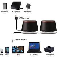 Haut-parleurs d'ordinateur SW102 5Wx2, basses profondes, 2.0 USB et 3.5mm Aux, petit format, stéréo multimédia pour le jeu