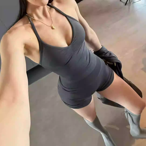 Dfyoga Set da Palestra 2 Pezzi, Canotta Traspirante e Pantaloncini a Vita Alta Senza Cuciture, Abbigliamento Fitness, Activewear per Allenamento - Product Image 2