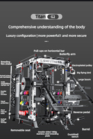 Ensemble de rack de musculation multifonctionnel commercial de luxe, type Smith Machine, avec fonction combinée pour squats et exercices 'Small Fly Bird'