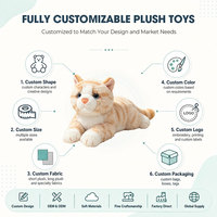 Boneka Kucing Putih Custom OEM ODM Layanan Realistis Boneka Hewan Tidur Pabrik Langsung untuk Set Hadiah Pecinta Hewan Peliharaan