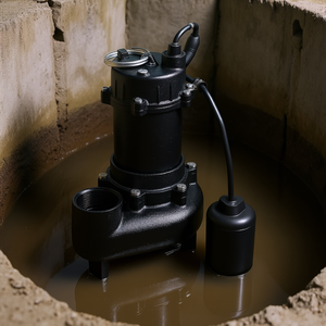 Bomba sumergible de hierro fundido para aguas residuales, 1/2 HP, 6000 GPH, interruptor de flotador automático NPT de 2 pulgadas para manejo de aguas residuales - Product Image 2