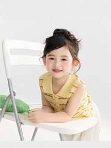 2026 Summer Kids Breathable Thin Sleeveless T-shirt for Girls, Children Striped Knit <b>Polo</b> Vest - Product Image 5