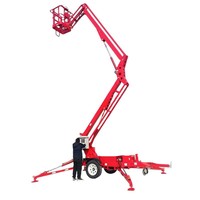 Plataforma Elevadora de Brazo Articulado Montada en Remolque TaiGang TGZB, Altura de Operación de 24 m, Modos de Energía Dual (Eléctrico/Diésel), Accionamiento Hidráulico, Rotación de 360°