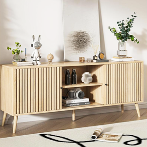 Meubles TV muraux modernes intégrés flottants en bois, prix de gros du fabricant, pour salon - Product Image 6