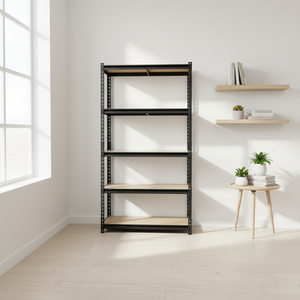 Étagère utilitaire en métal noir robuste certifiée, à 5 niveaux réglables, 30 po <span class=keywords><strong>de</strong></span> long x 12 po <span class=keywords><strong>de</strong></span> large x 60 po <span class=keywords><strong>de</strong></span> haut, pour le rangement d'outils dans les garages - Product Image 1