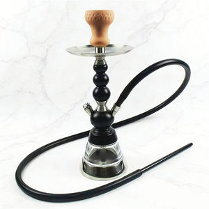 Cachimba Negra Chicha con Base de Madera para Terraza, Bar, Club, Cafetería, Lugar Chic para Fumar - Product Image 3