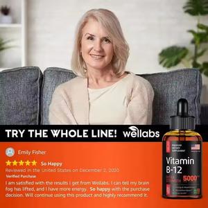 OEM Label pribadi Biotin Folate <span class=keywords><strong>Choline</strong></span> Vitamin B cairan kompleks tetesan Vitamin B suplemen dukungan metabolisme - Product Image 4