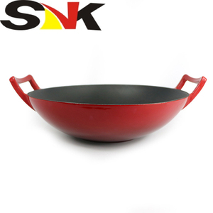 <span class=keywords><strong>Wok</strong></span> en fonte professionnel, OEM, émaillé, double poignée, <span class=keywords><strong>wok</strong></span> <span class=keywords><strong>japonais</strong></span> en fer - Product Image 1