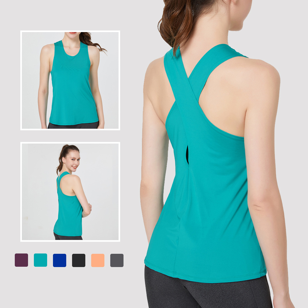 Women's Summer Thin Sports Vest Beauty Back Fitness Yoga Blouse Breathable Sleeveless Training Tank Tops
