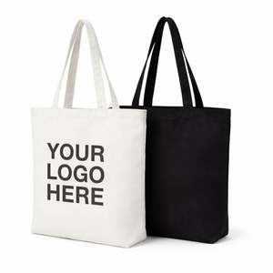 Bolsa de Lona Resistente Negra y Blanca Personalizada con Logotipo para Mercancía de Marca Corporativa, Ideal para Marketing Empresarial - Product Image 2