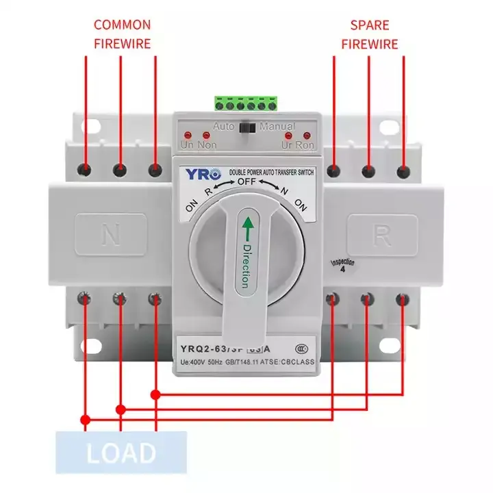 อุปกรณ์ควบคุมเครื่องกำเนิดไฟฟ้า ATS 2 3 4P 400V สวิตช์ถ่ายโอนแบบบูรณาการอัตโนมัติแบบแมนนวลของแท้