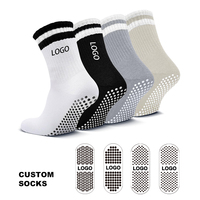 Haute Qualité Personnalisé Conception Personnalisée Bambou Coton Logo Brodé Coloré Anti-dérapant Grip Gym Yoga Pilates Chaussettes