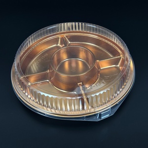 High Quality Custom Disposable Plastic Round Food Packaging <b>Box</b> Golden Fruit <b>Cake</b> Blister Tray <b>Box</b> With <b>Transparent</b> Lid - Product Image 2