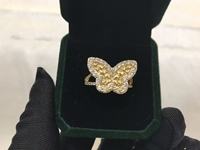 Trendy ring van roestvrij staal met cartoon-design, vlinder, roze CZ diamant, hartvormig frame, mode dames sieraden cadeau