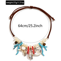Collier artisanal en coquillages, conques et étoiles de mer pour femme – Bijoux décontractés pour l'été, la plage et les voyages – Vente en gros