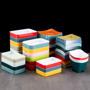 Vajilla comercial de melamina para acompañamientos de hot pot, brochetas de barbacoa y mariscos; plato rectangular para salsa. - Product Image 3
