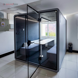 Hộp âm thanh riêng làm việc văn phòng Pod di chuyển im lặng cabin cách âm hai ghế sofa văn phòng họp gian hàng với bàn máy tính - Product Image 2