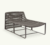 Ensemble table et chaises d'extérieur en corde tressée moderne, OEM/ODM de qualité supérieure, résistant aux intempéries, écologique, durable, pour hôtels, villas, patios et jardins.