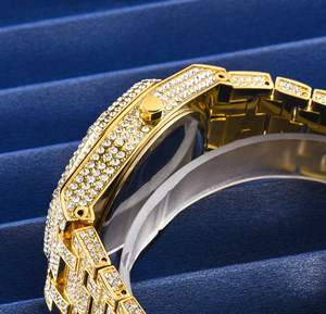 2025 montre mécanique à Quartz pour hommes de haute qualité 22mm de largeur Style Hip Hop avec bracelet en cuir résistant à l'eau - Product Image 4