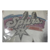 Motif de transfert thermique personnalisé en strass et cristal, motif crâne des Spurs de San Antonio, très demandé, pour t-shirts et sweats à capuche