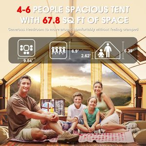 Usine en gros personnalisé Durable pas cher Oxford tissu Portable imperméable tente gonflable 3-4 personnes quatre saisons Camping - Product Image 2