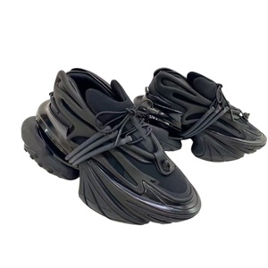 Chaussures de marche noires en caoutchouc à semelle épaisse et lacets, design luxueux inspiré des vaisseaux spatiaux, décontractées, de haute qualité, à la mode pour hommes - Product Image 6