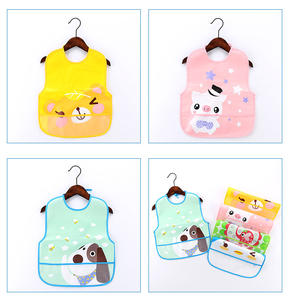 Babero de pañuelo impermeable de manga larga de gran oferta para niños pequeños que comen delantal con patrón impreso de bolsillo Fabricante directo - Product Image 6