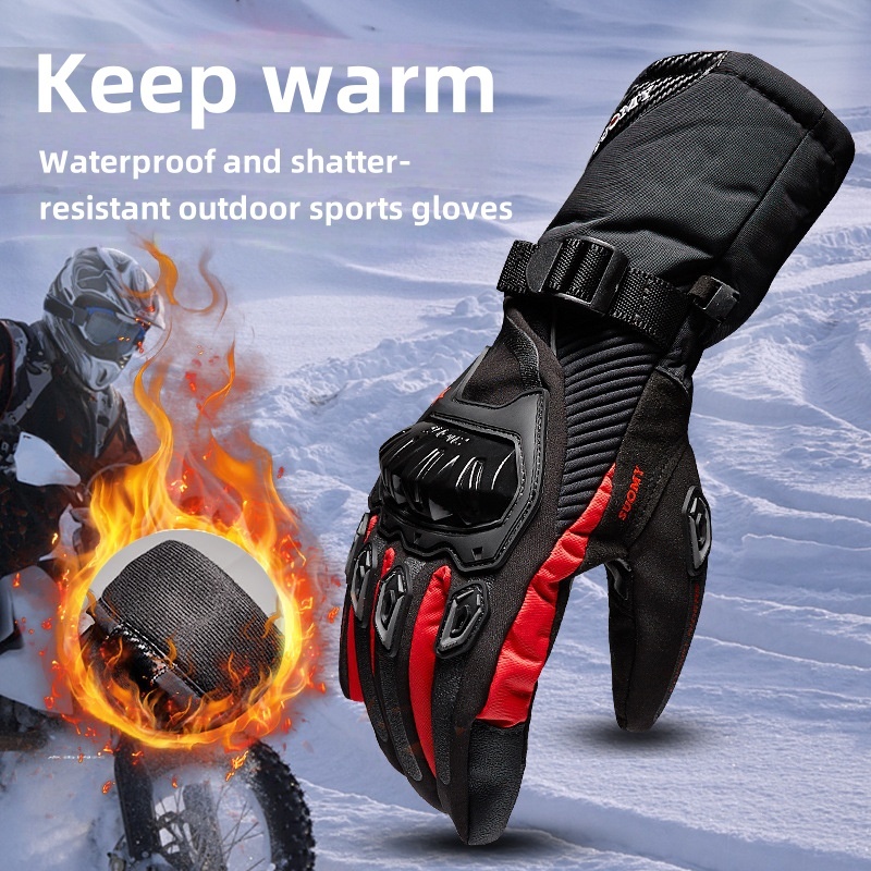Winter Motorcycle Gloves Waterproof Warm Self