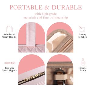 Bolsa de Maquillaje y Artículos de Aseo Colgante de Gran Capacidad para Mujer, con Compartimento Seco/Húmedo Separable, Construcción Duradera, Opciones de Colgado Versátiles - Product Image 5